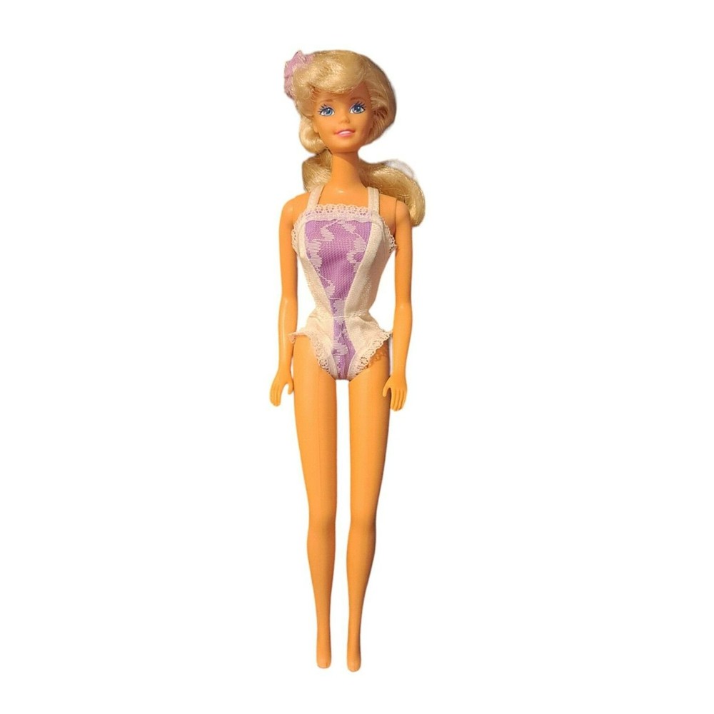 Vintage FASHION Barbie Doll Original Outfit Lavender White Teddy 90s